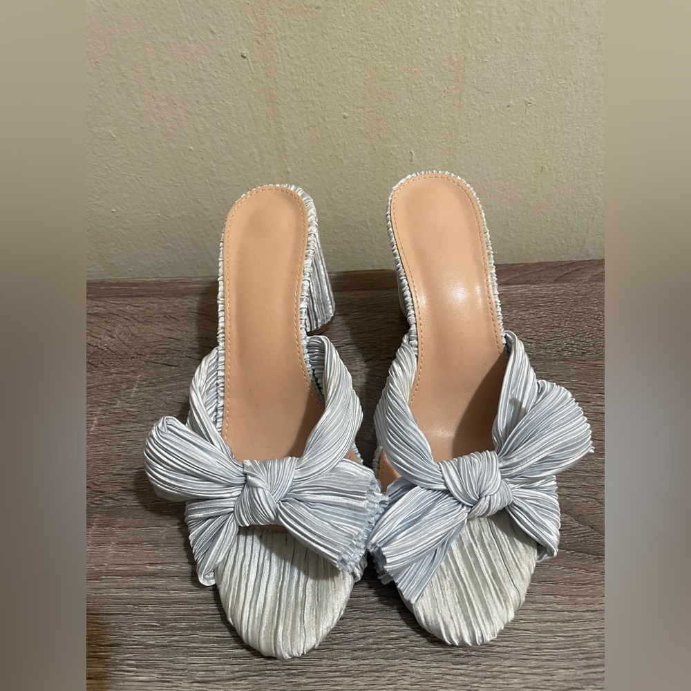 Elegant Women's Bow Mules - Baby Blue